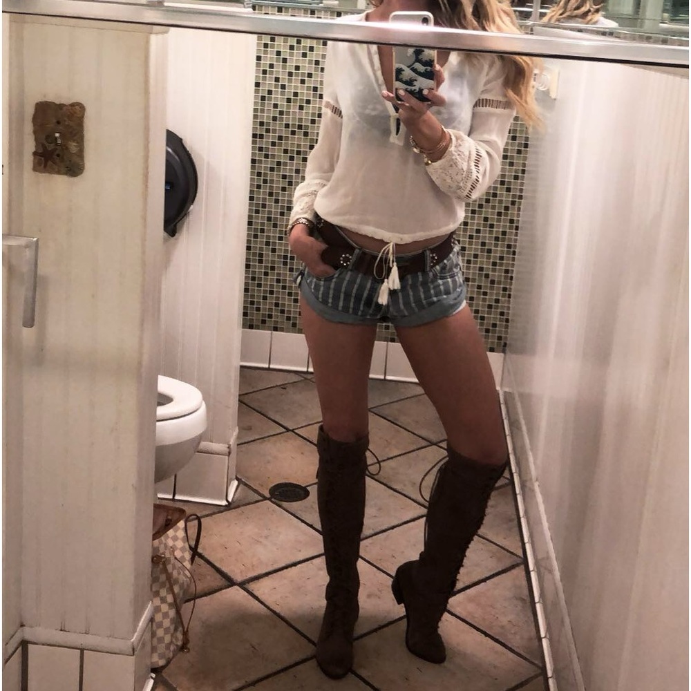 RARE Jeffery Campbell for Free People over knee lace up boots